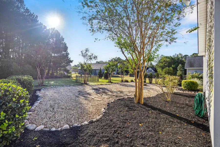 Backyard with firepit